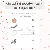 Match the Spooky Item to its Letter