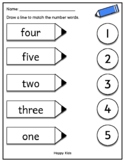 Match the Word and Number Worksheet Numbers 1 - 30 Large N