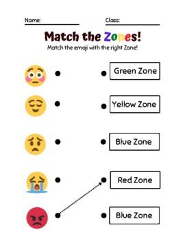 Preview of Match the Zones Worksheets