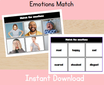 Preview of Match the emotions- Emotions Match