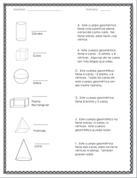 Match the geometric shapes in SPANISH by Sarah Bellak | TPT