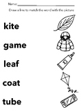 Match words with Pictures #1 - Long Vowels (all vowels), Abeka