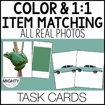 Preview of Matching, 1:1 correspondence, color identification special ed, task card