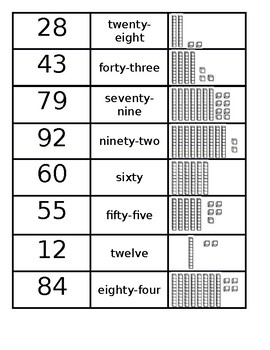 Preview of Matching 2 Digit Number Cards