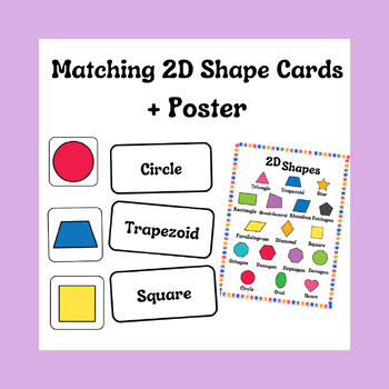 Preview of Matching 2D Shape Cards + Poster