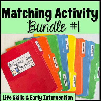 Preview of Matching Activities for Velcro File Folder Practice BUNDLE