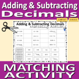 Matching Activity (cut and paste) - Adding and Subtracting