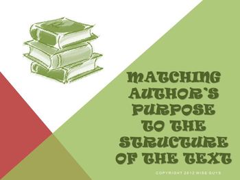 Preview of Matching Author's Purpose to Structure of Text