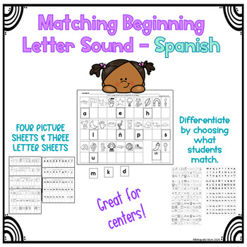 Matching Beginning Letter Sound - Coincidir sonido inicial y letras