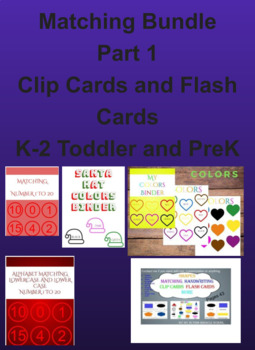 Preview of Matching Bundle, Part 1, Clip Cards and Flash Cards, K-2 Toddler and PreK