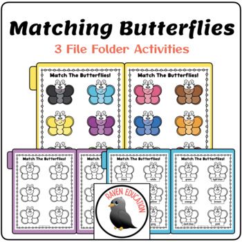 Preview of Matching Butterflies - 3 File Folder Activities