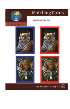 Preview of Matching Cards: ASIAN ANIMALS (#1)