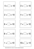 Matching Cards - Addition facts - Make ten equations