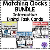 Matching Clocks Digital Task Cards BUNDLE Special ed Dista