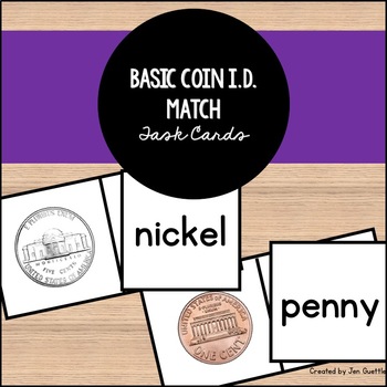 Preview of Matching Coin to Word Task Cards