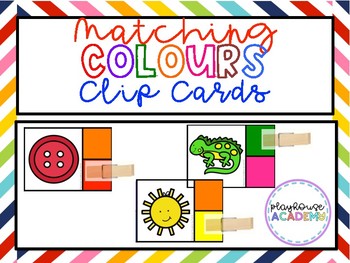 Preview of Matching Colours / Colors Clip Cards