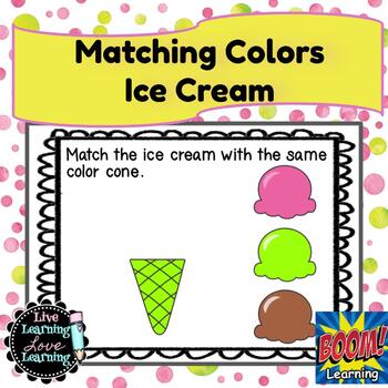 Preview of Matching Colors Ice Cream Boom Cards