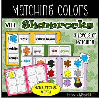 Preview of Matching Colors With Shamrocks File Folder (St. Patrick's Day)
