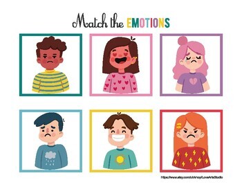 Matching Emotions Game, Print Cut and Play Emotions Game, Busy Binder ...