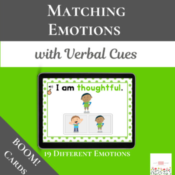 Preview of Matching Emotions with Verbal & Picture Cues with Boom Cards™ | Digital