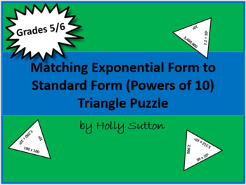 Preview of Matching Exponential Form to Standard Form (Powers of 10) Triangle Puzzle