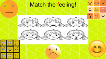 Preview of Matching Feelings- Editable and Interactive! 