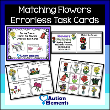 Preview of Matching Flowers Errorless Task Cards- Special Education- Autism