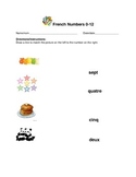 Matching French Numbers 0-12 Assessment