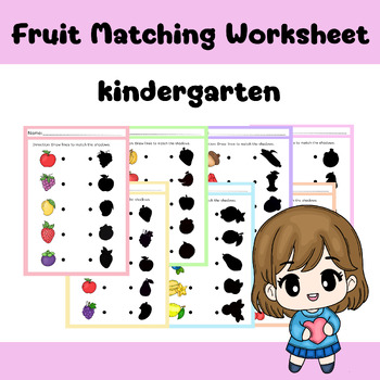 Preview of Matching Fruits Worksheet for kindergarten