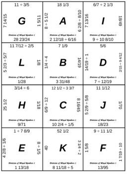 Preview of Matching Game - Fractions - Mixed Numbers - Division 1
