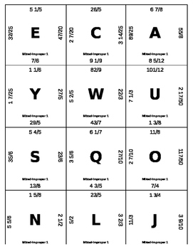 Preview of Matching Game - Fractions - Mixed to Improper 1