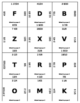 Preview of Matching Game - Fractions - Mixed to Improper 2