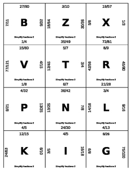 Preview of Matching Game - Fractions - Simplifying 2