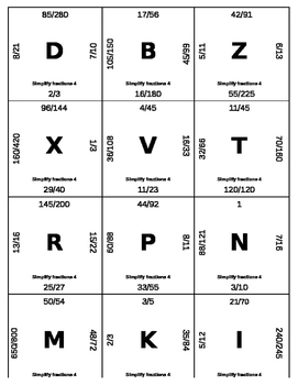 Preview of Matching Game - Fractions - Simplifying 4