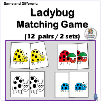 Preview of Matching Games - Improve Visual Discrimination with Same and Different LadyBugs