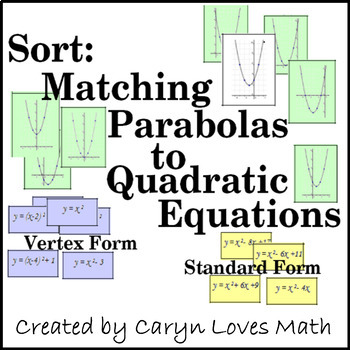 Preview of Matching Graphs of Parabola with Quadratic Equations Review Activity
