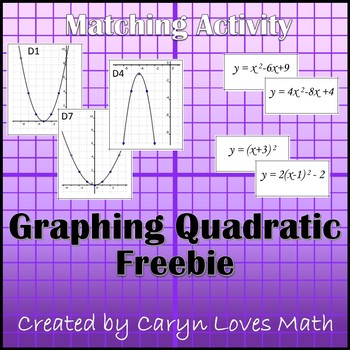 Preview of Matching Graphs to Quadratic Equations Activity (Free Version)