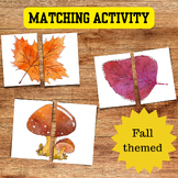 Matching Halves Leaves mushrooms kids Fall Activity Toddle