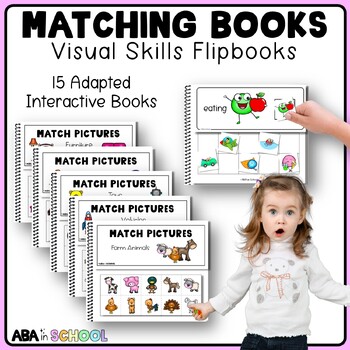 Preview of Matching Identical Pictures Flip Books | Speech Therapy or Special Education