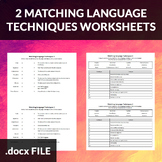 2 Matching Language Techniques Worksheets