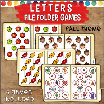 Preview of Matching Letters File Folder Games FALL THEME