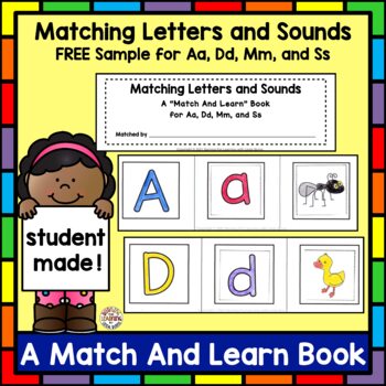 Matching Letters and Sounds FREEBIE for Aa, Dd, Mm, and Ss only | TPT