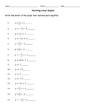 Matching Linear Functions Graphs