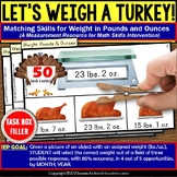 Weight Measurement TURKEY TASK CARDS for Thanksgiving or Fall Work Task Bins
