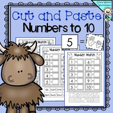 Matching Numbers to Ten  (Cut and Paste) -Worksheets / Pri