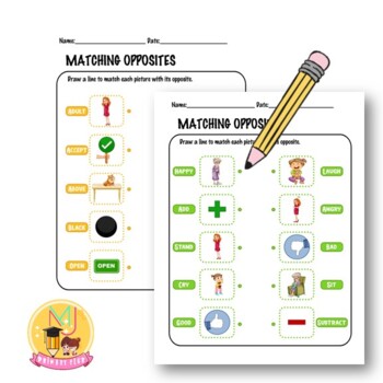 Opposites matching game - ESL worksheet by Nicola5052