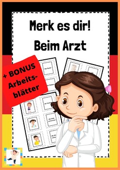 Preview of Matching Pairs - At the Doctor - GERMAN + FREE Worksheets