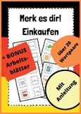 Matching Pairs - Shopping - GERMAN + FREE Worksheets