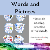 Words and Pictures Matching Game with Blends: Montessori P