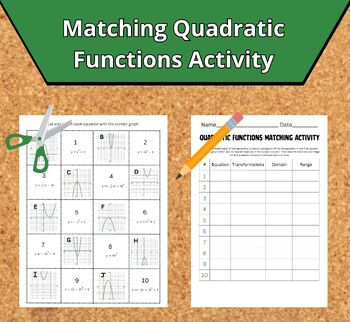 Preview of Matching Quadratic Functions Activity